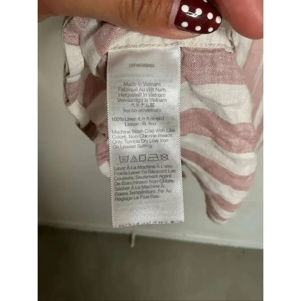 Madewell Easy Fit Button Down | Pink and White in Small